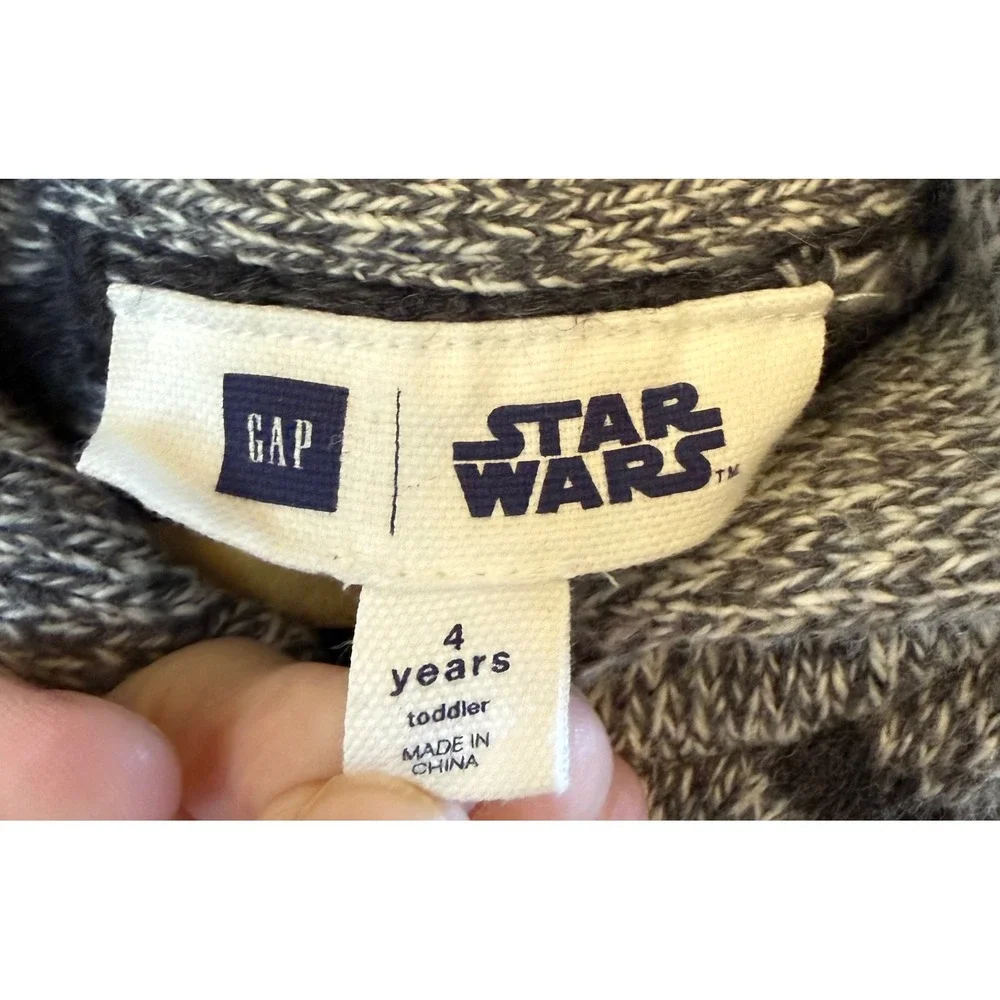 Gap Star Wars Kids Full Zip Fair Isle Style Darth Vader Stormtrooper Sweater 4Yr